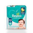 Pañales desechables 24 Pampers confort sec